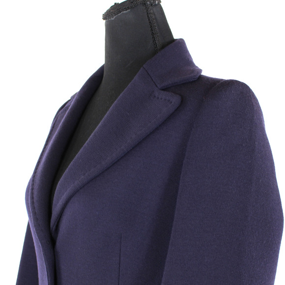 Love Moschino Purple Wool Blend Woven Button Up Coat 42 Collared Mid Jacket 6 - Picture 3 of 7